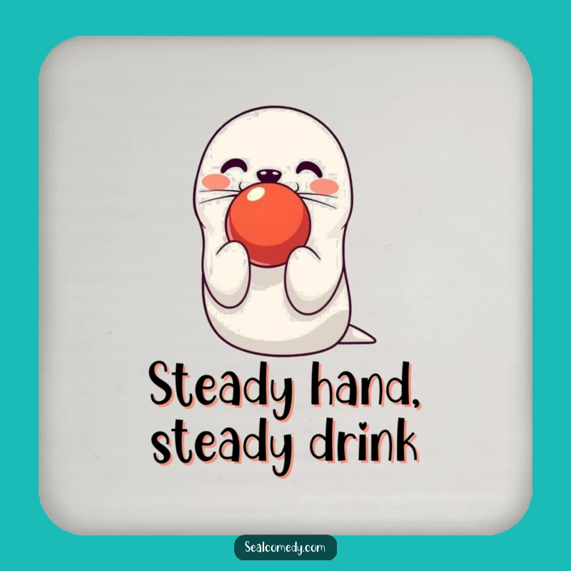 Funny Seal Coaster: Balancing Ball Act - Cute Home Decor Gift