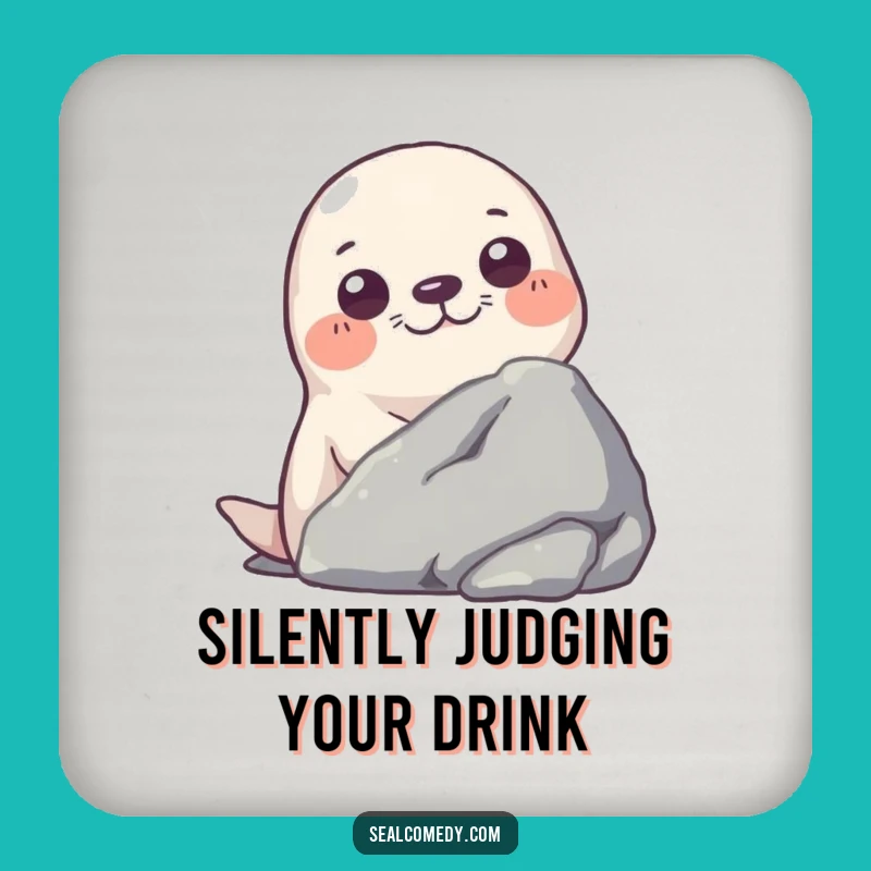 Funny Seal Peek Coaster: Protect Surfaces with Hilarious Art