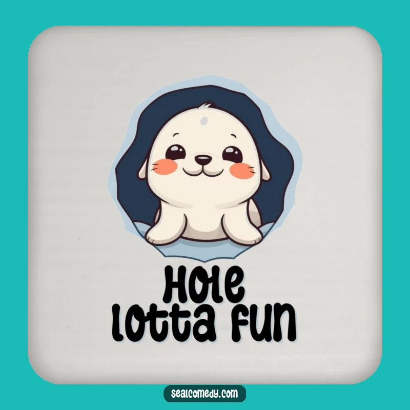 Funny Seal Peeking Drink Coaster: Protect Surfaces with Arctic Charm, Funny Gift!