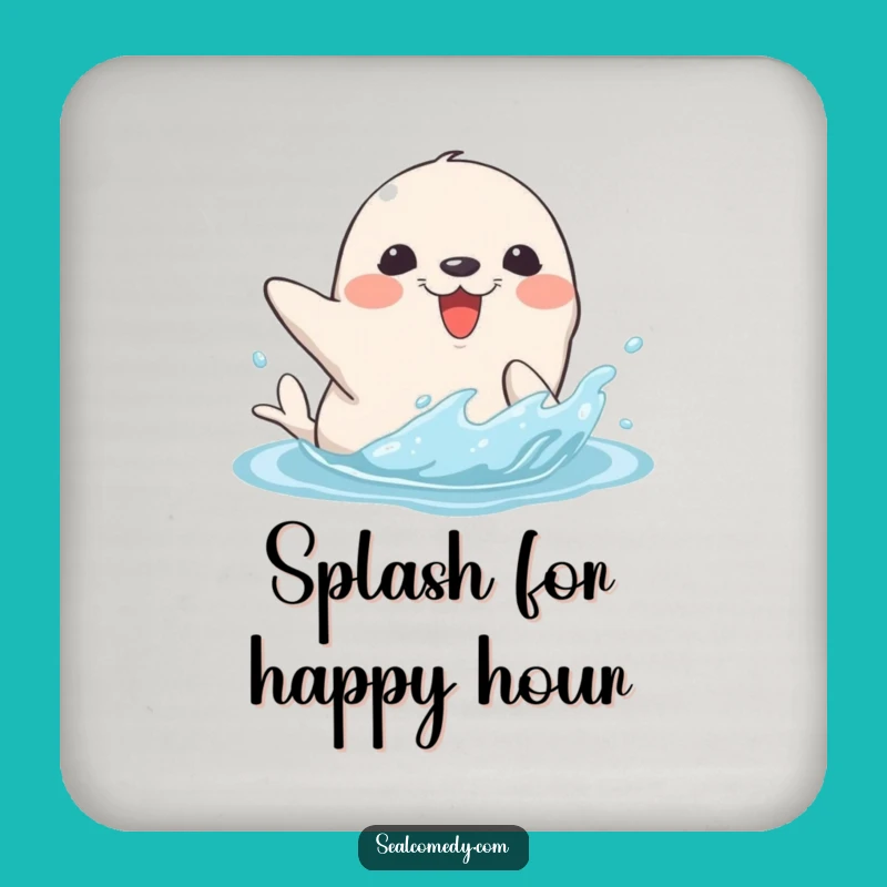 Funny Seal Splash Coaster: Protect Surfaces, Perfect Gift for Playful Homes