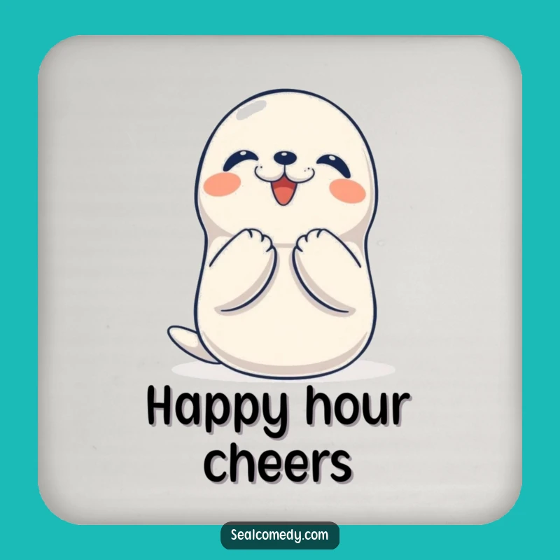Funny Seal Clapping Drink Coaster, Delightful Table Accent