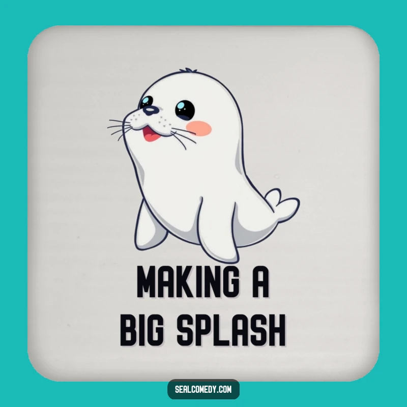 Funny Diving Seal Coaster: Protect Surfaces Alertly - Chic Funny Gift for Hosts!