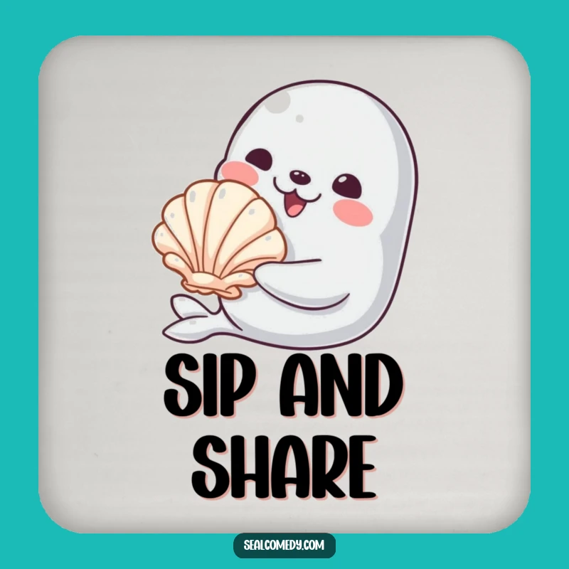 Funny Gift Shell Seal Drink Coaster: Protect Surfaces with Thoughtful Charm