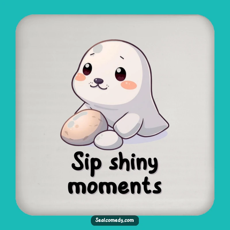 Funny Seal Pebble Nudge Coaster: Surface Protection - Chic Funny Gift