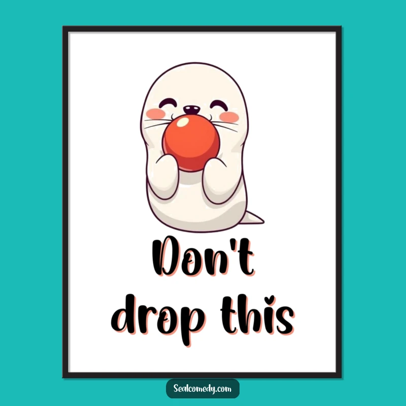 Funny Seal Art Print: Balancing Ball Act - Whimsical Circus Decor Gift