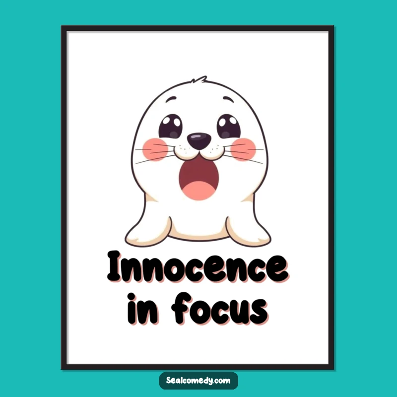 Funny Excited Seal Poster: Decorate with Innocent Wonder and Joy, Perfect Funny Gift