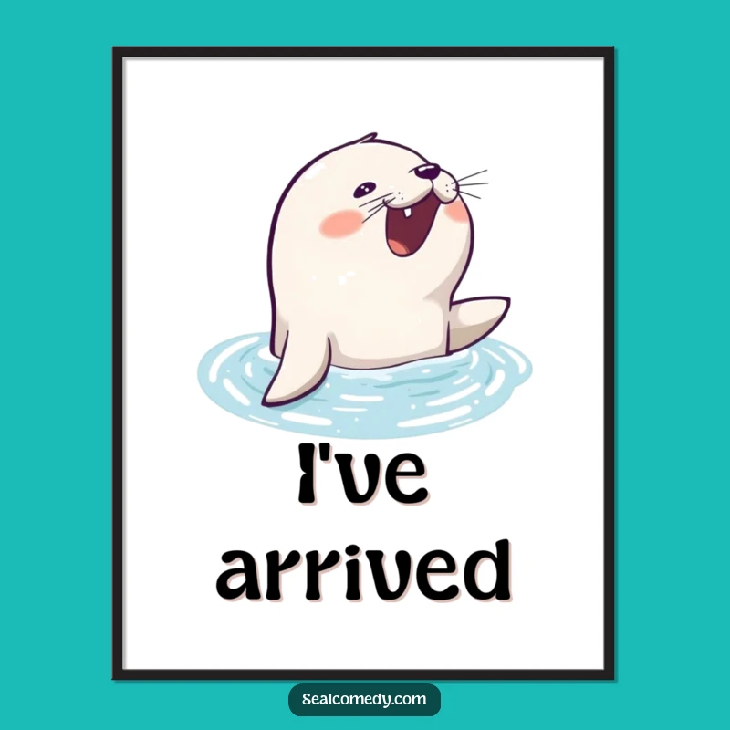 Funny Eager Seal Poster: Joyful Art - Hilarious Wall Decor & Funny Gift!