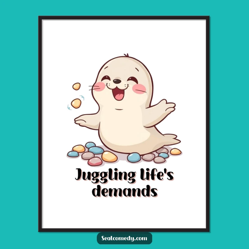 Funny Giggling Seal Poster: Bring Playful Energy to Your Walls, Perfect Funny Gift
