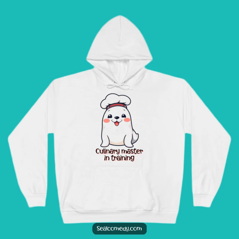 Cozy Funny Chef Seal Hoodie: Warm Up with Culinary Cuteness, Ideal Funny Gift