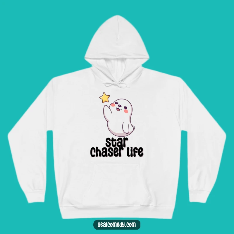 Cozy Funny Playful Seal Star Hoodie, Dreamer's Gift