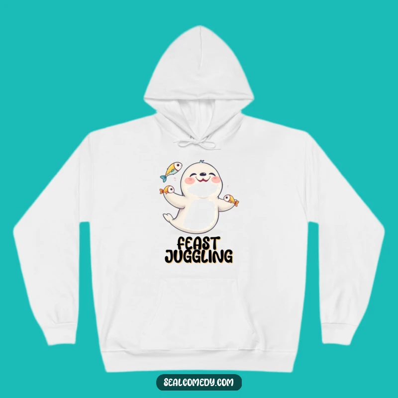 Cozy Funny Juggling Seal Hoodie: Warmth Meets Aquatic Talent