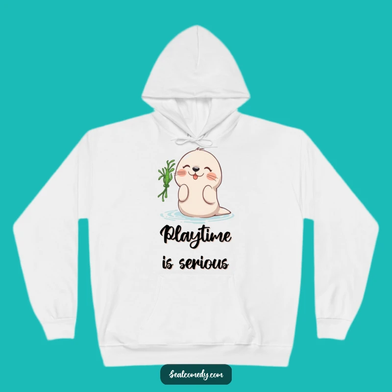 Funny Seal Seaweed Batting Hoodie: Cozy Playful Ocean Sweatshirt, Perfect Funny Gift