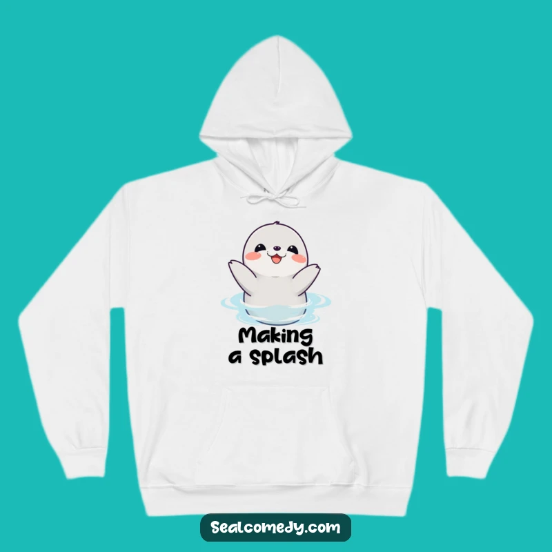 Cozy Funny Seal Clapping Hoodie - Splash into Warmth!