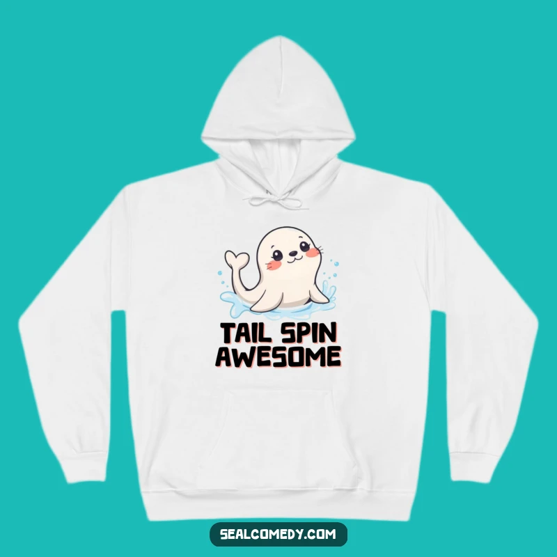Funny Splashing Seal Tail Hoodie: Cozy Water Fun Apparel