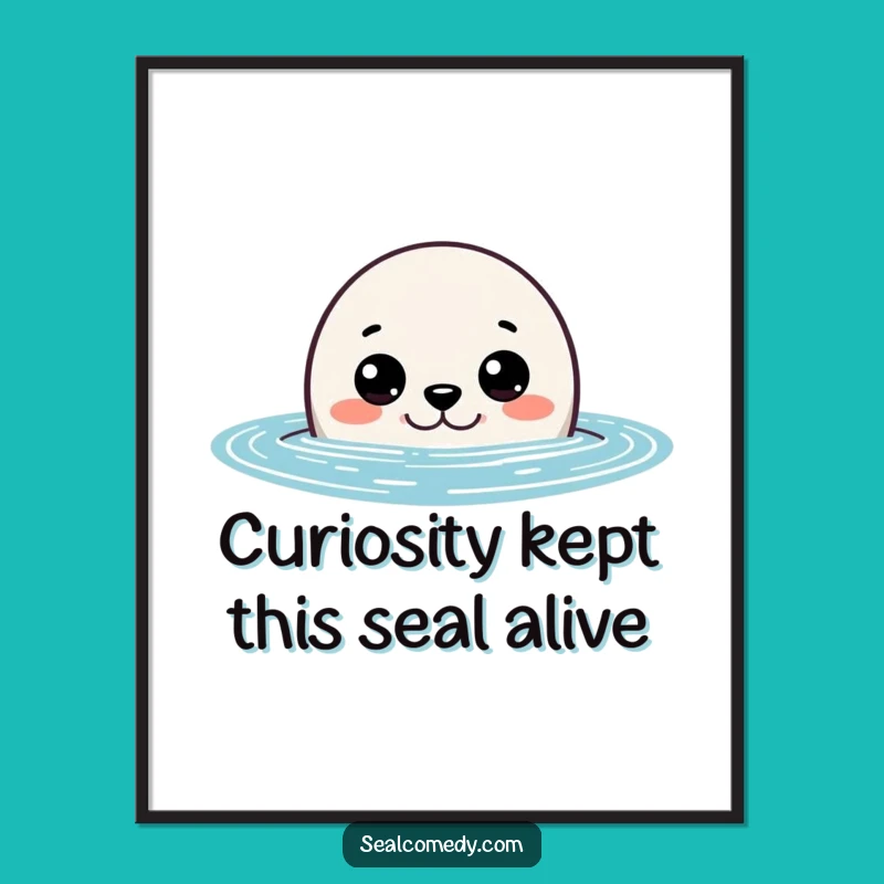 Curious Seal Art Print: Free Printable Whimsical Ocean Decor for Wall