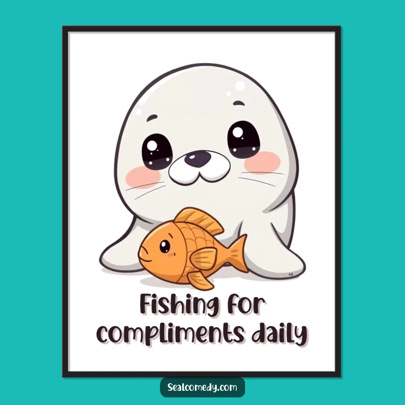 Free Printable Seal Wall Art: Innocent Eyes Fish Toy Funny Art Decor