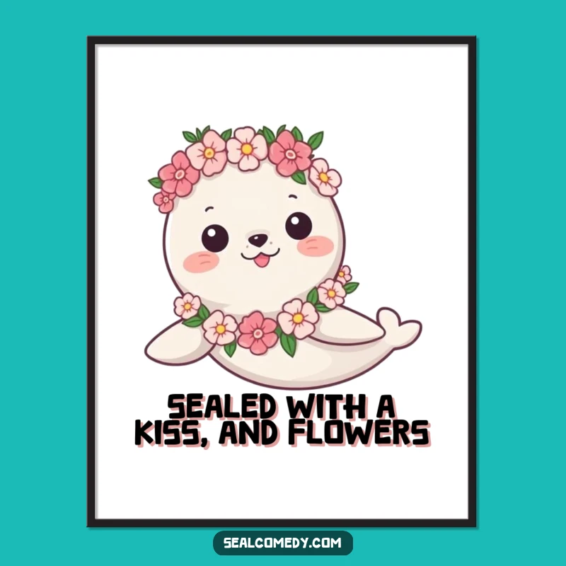 Free Printable Wall Art: Graceful Flower Seal - Funny Downloadable Nautical Decor