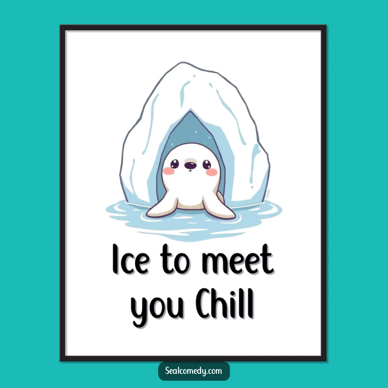 Funny Free Printable Seal Wall Art: Curious Arctic Art Downloadable Home Decor