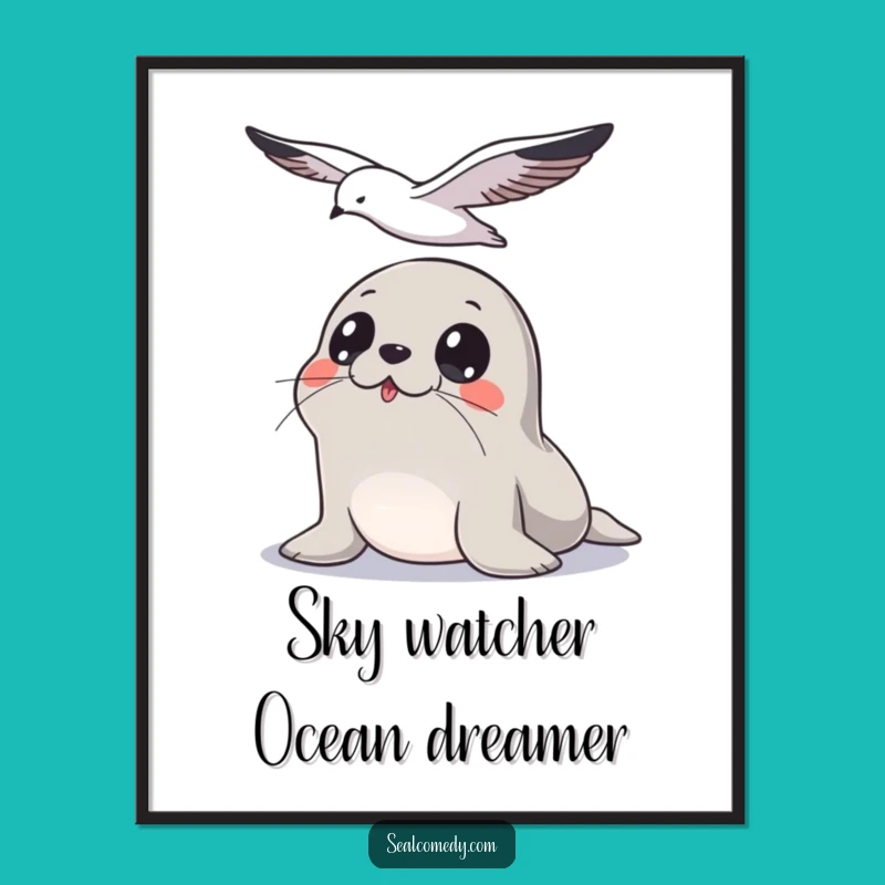 Funny Seal Printable Wall Art Free Download: Curious Pup Art for Whimsical Home Decor