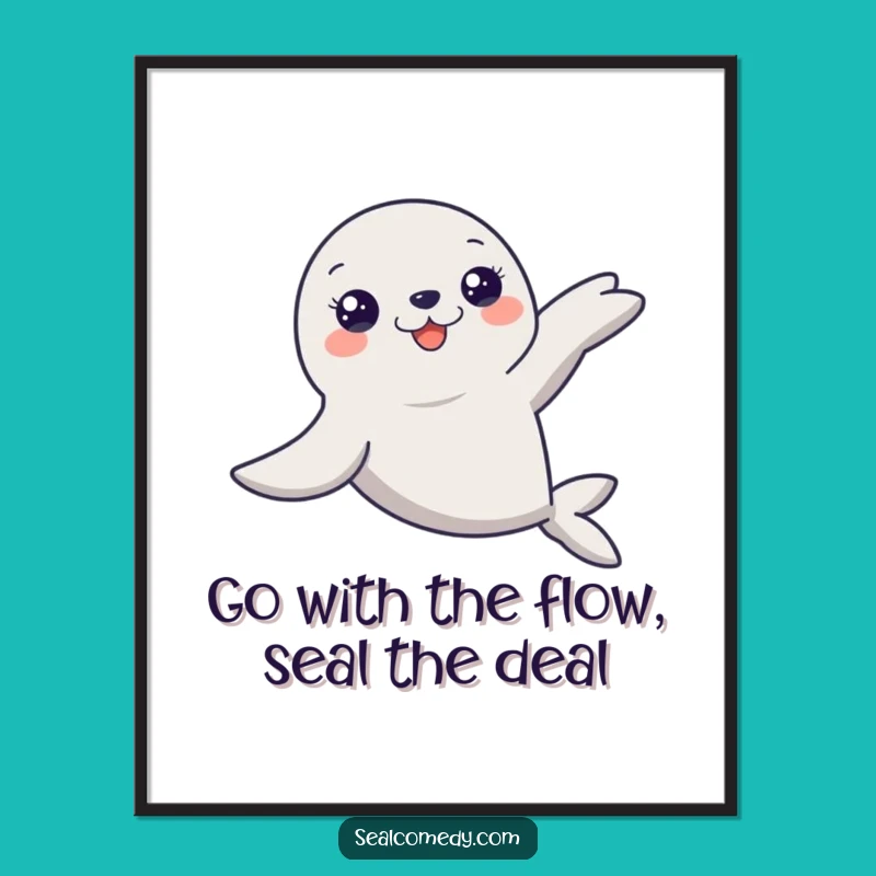 Free Printable Seal Wall Art: Graceful Gliding Seal Decor Download