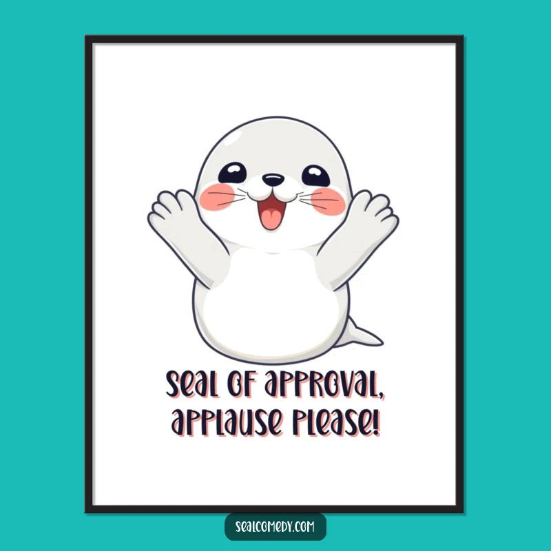 Happy Seal Art Print: Free Printable Whimsical Ocean Decor