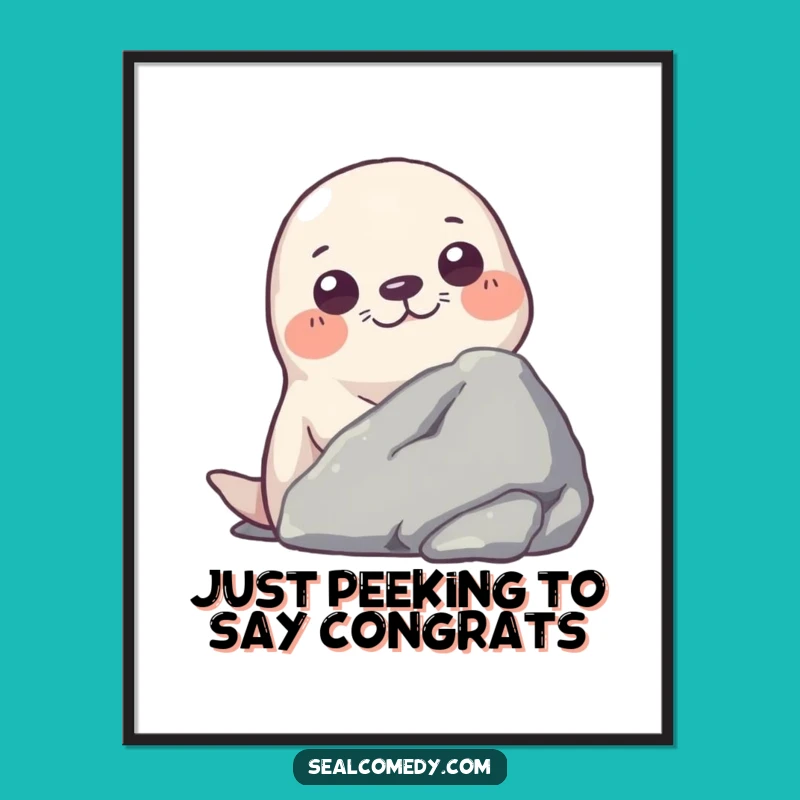 Funny Free Printable Wall Art: Curious Seal's Peek, Downloadable Art for Your Home