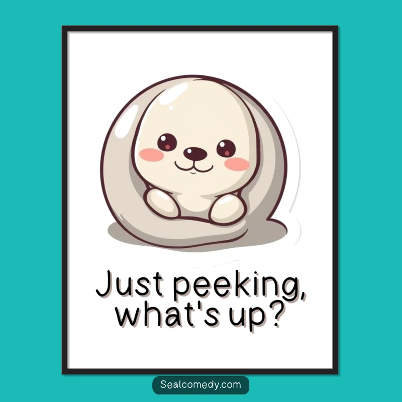 Free Printable Seal Peek Wall Art - Funny Downloadable Decor