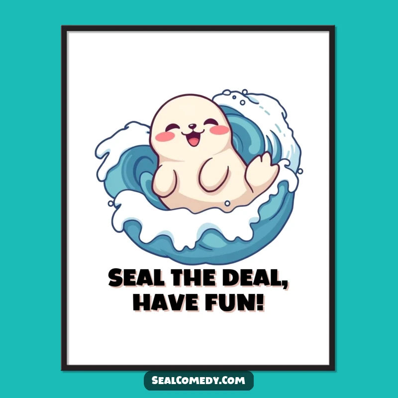 Playful Seal Rolling Free Printable Wall Art - Joyful Downloadable Decor