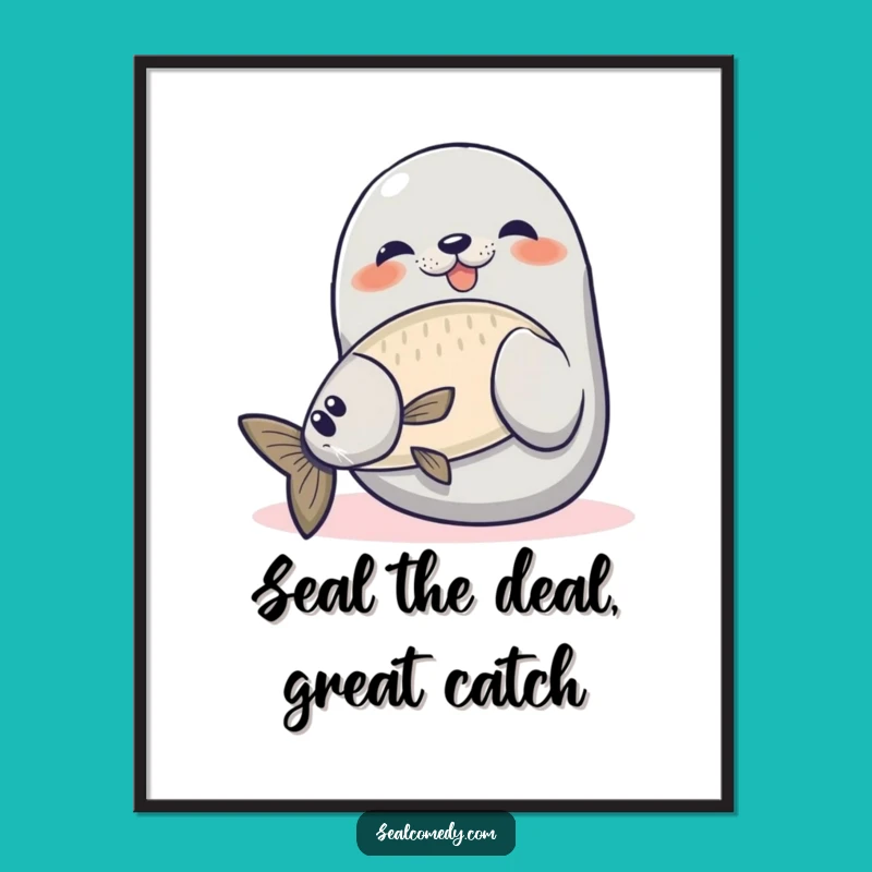 Proud Seal Art Print: Free Printable Whimsical Ocean Decor