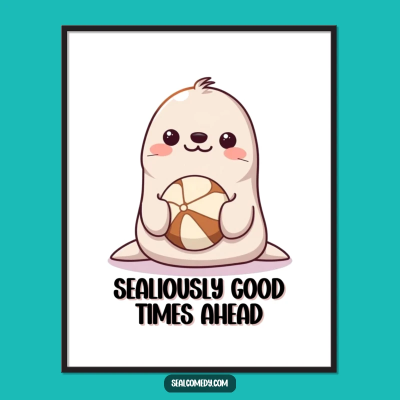 Funny Free Printable Seal Wall Art: Balancing Act Downloadable Home Decor