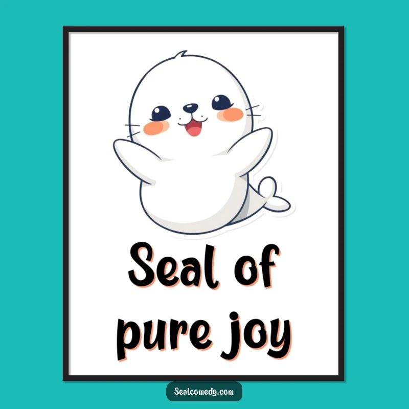 Funny Free Printable Wall Art: Joyful Clapping Seal Decor - DIY Art