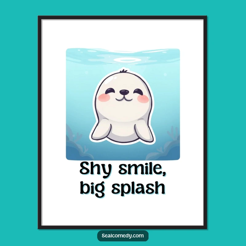 Free Printable Wall Art: Shy Seal Peek - Funny Downloadable Coastal Decor