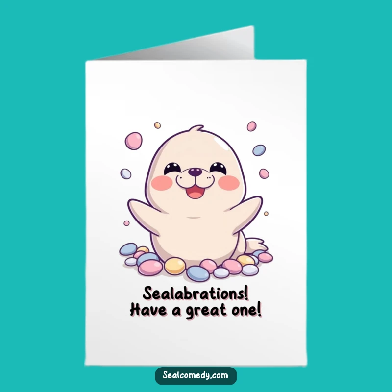 Funny Free Printable Birthday Card: Juggling Seal Digital Download for a Hilarious Celebration