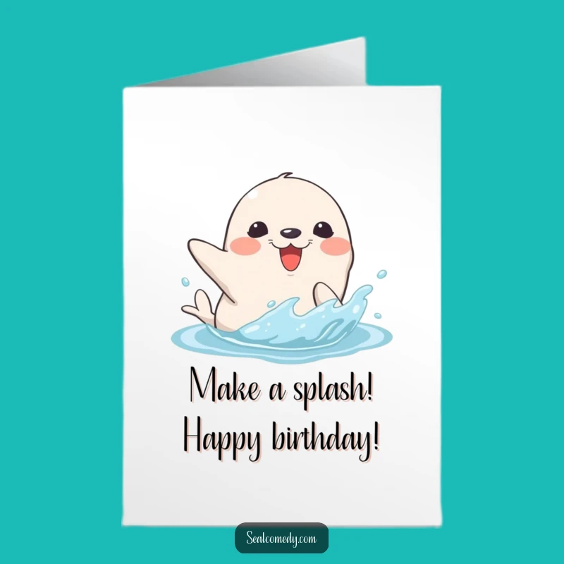 Free Printable Birthday Seal Splash Card: Happy Seal for a Fun DIY Celebration!