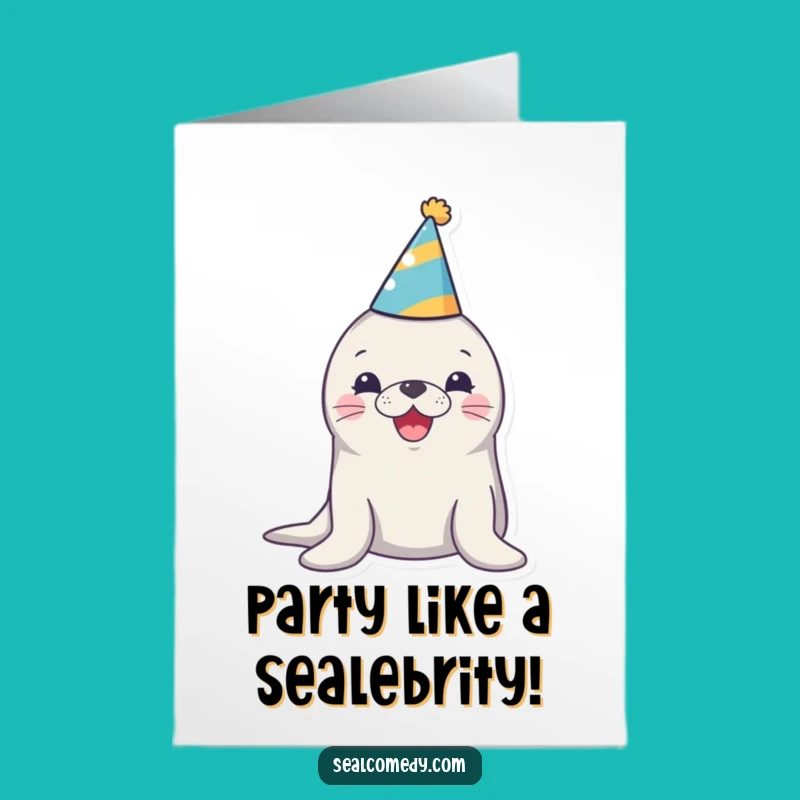 Free Printable Birthday Card: Party Seal Honking - Joyful Downloadable Gift!