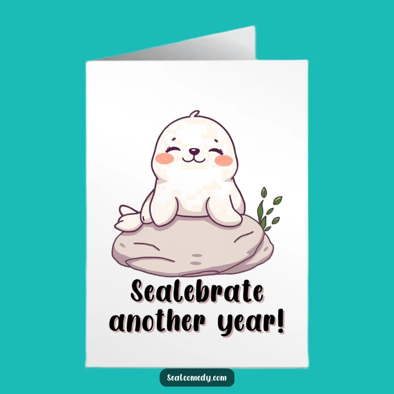 Funny Seal Birthday Card Free Printable: Relaxed Pup Downloadable Greeting for a Chill Celebration