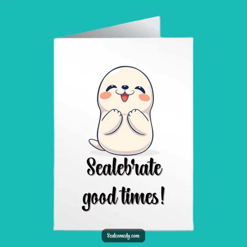 Free Printable Seal Birthday Card: Happy Clap Gift, Downloadable & Print at Home Joy!