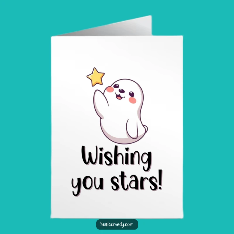 Free Printable Seal Birthday Card: Star Wish Gift, Downloadable & Print at Home Magic!