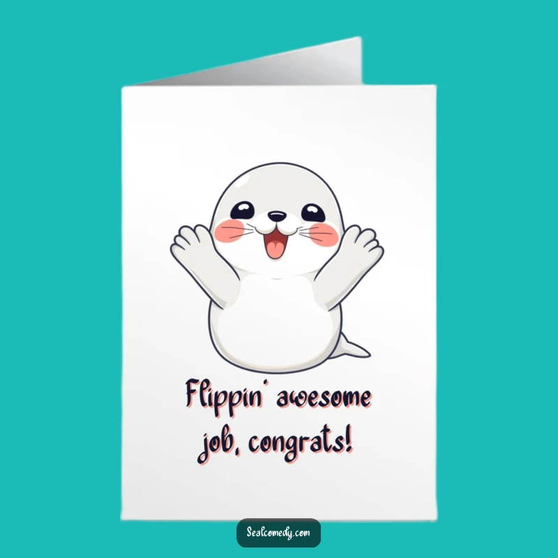 Seal's Big Win: Free Printable Congratulations Card for Any Achievement