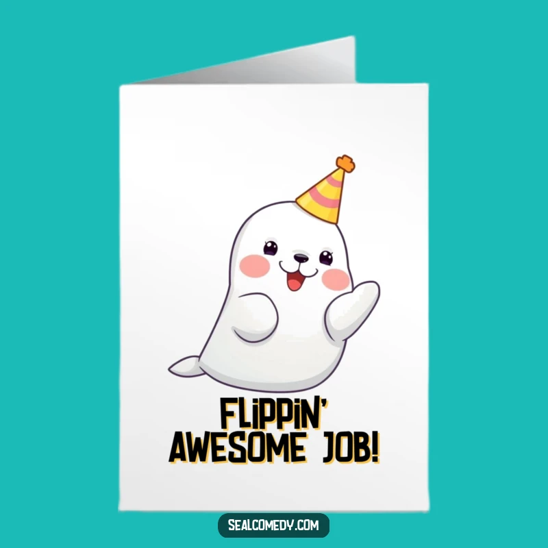 Free Printable Seal Congratulations Card: Party Seal Claps Funny Success Card