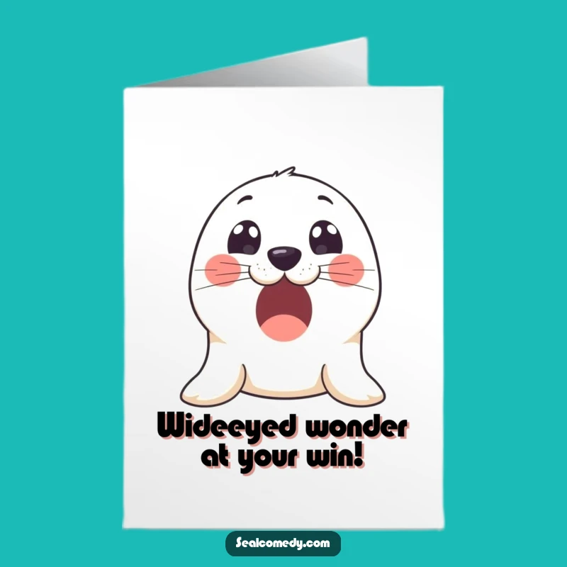 Free Printable Excited Seal Congrats Card: Innocent Charm, Downloadable Celebration!