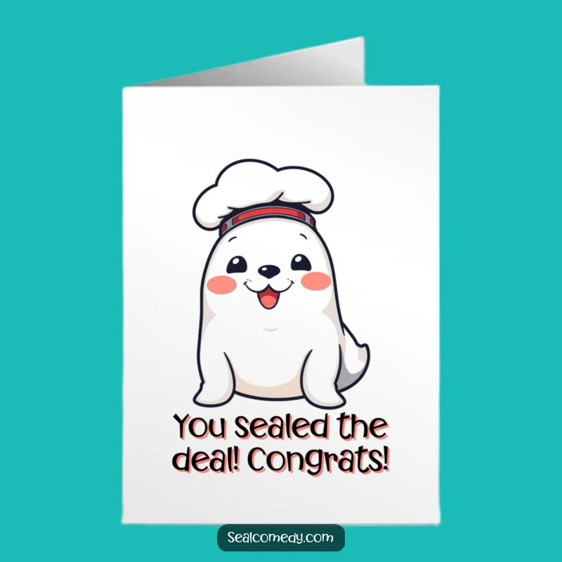 Free Printable Seal Chef Congrats Card: Humorous Downloadable for Any Achievement!