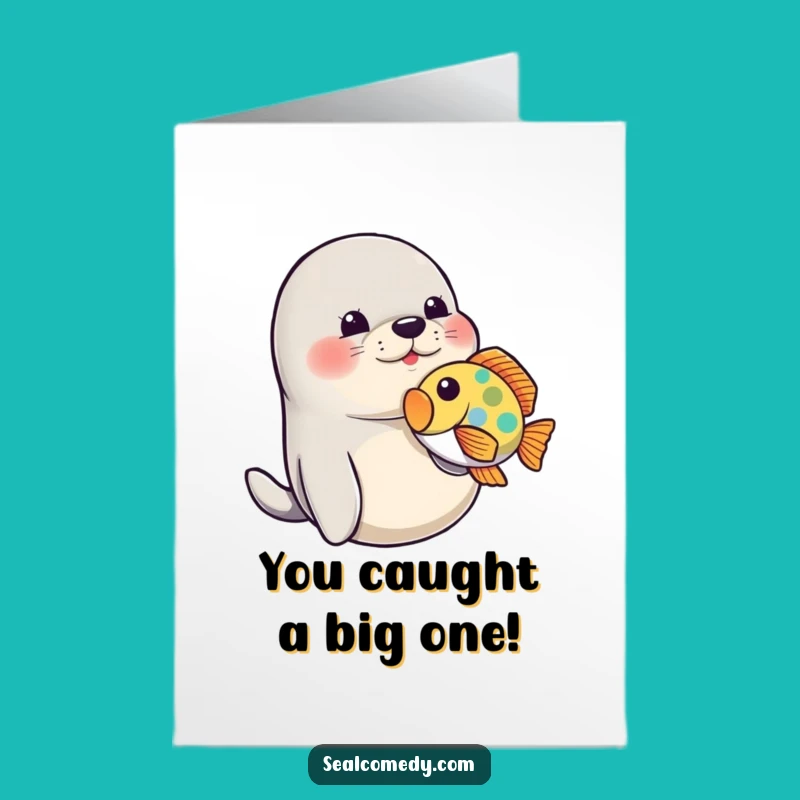 Free Printable Seal Card: Celebrate Success with a Playful Pup Downloadable Greeting