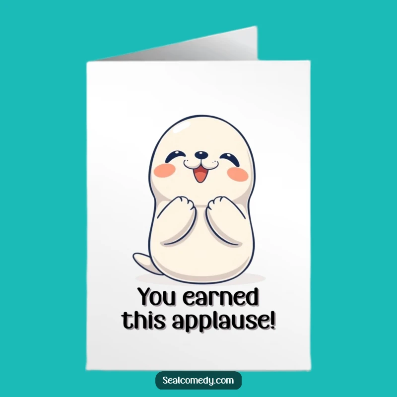 Free Printable Seal Congrats Card: Happy Clap Download, Print at Home Success!