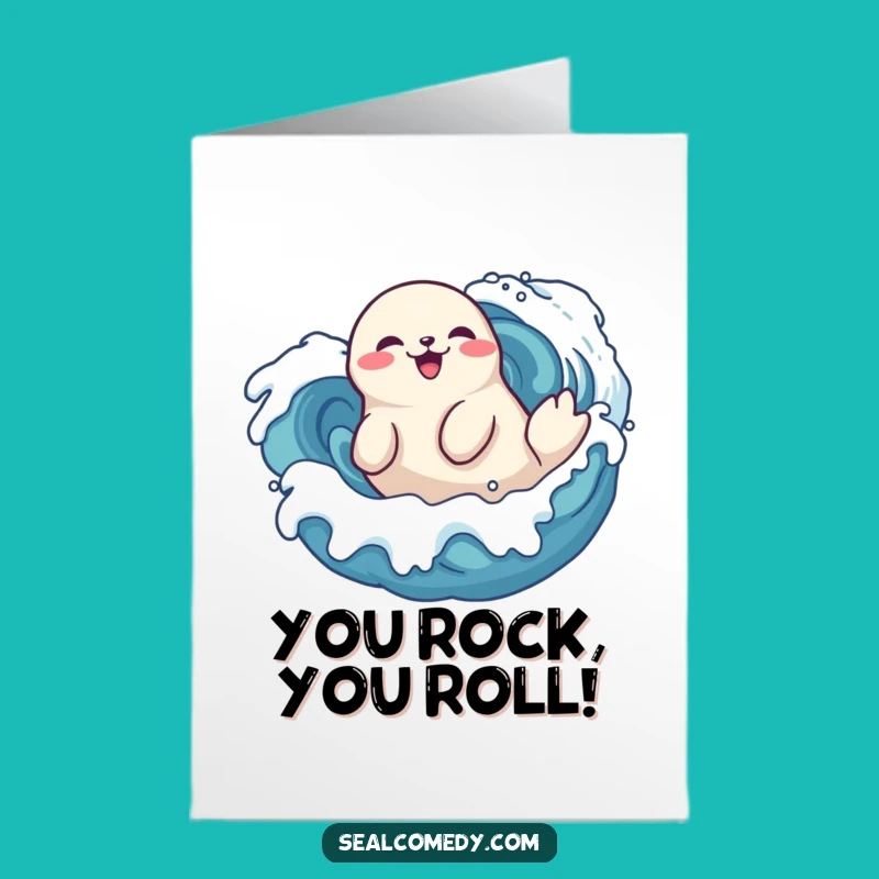 Seal Rolling Congrats Free Printable Card - Splashy Downloadable Gift