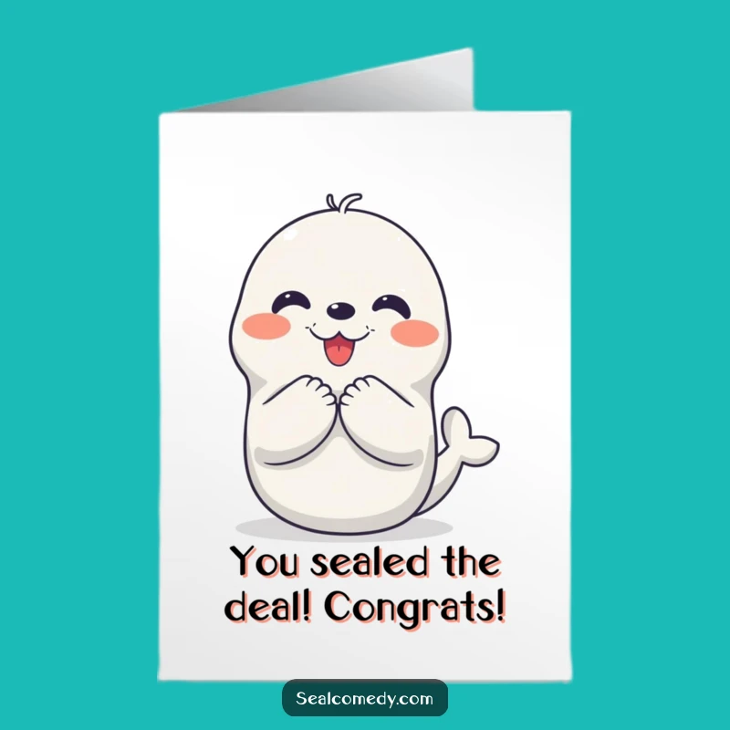Free Printable Seal Congratulations Card: Joyful Clapping for Your Huge Success!