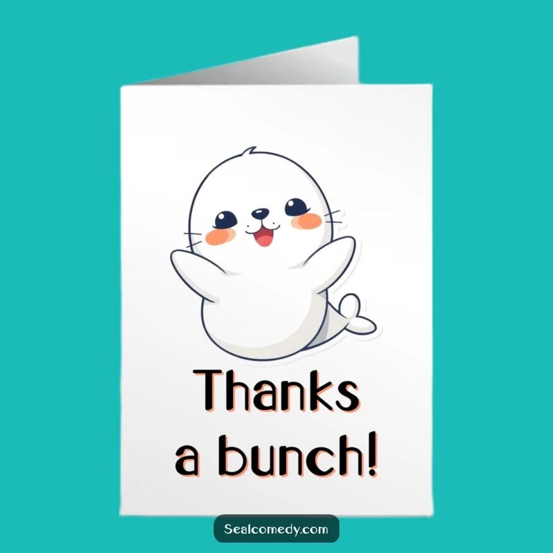 Free Printable Thank You Card: Clapping Seal - Cheerful Gratitude