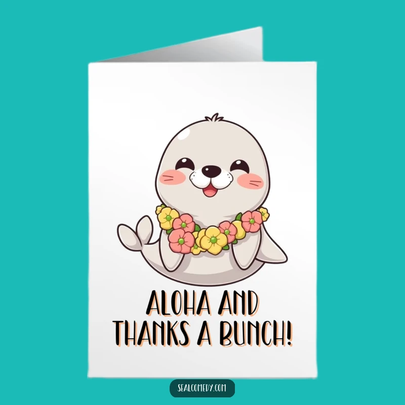 Free Printable Thank You Card: Happy Lei Seal - Tropical Downloadable Gift