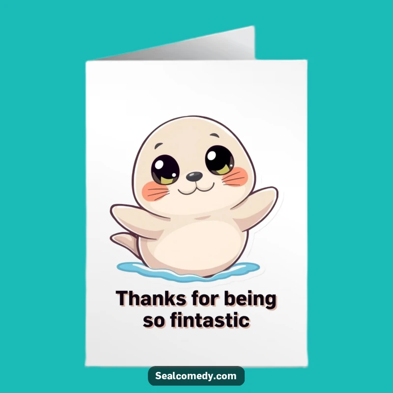 Free Printable Thank You Card: Seal's Curious Wave - Heartfelt Downloadable!