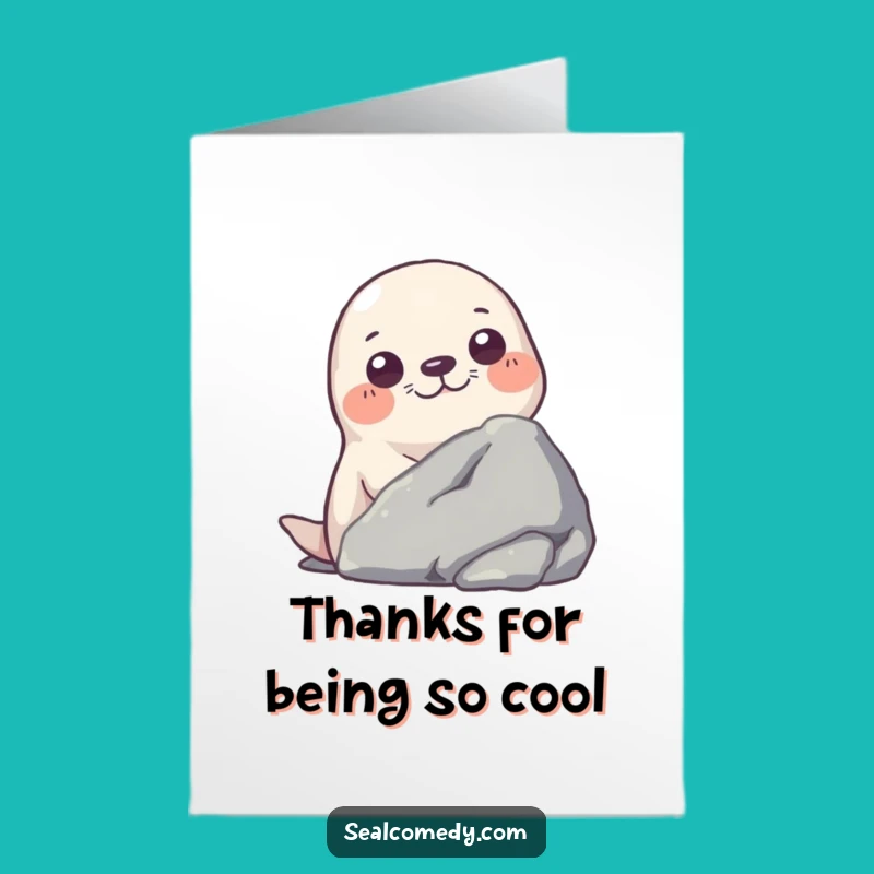 Free Printable Thank You Card: Seal's Peek of Thanks, A Funny Downloadable Gift